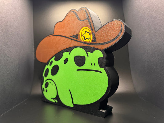 Cowboy Frog LED Sign | Wall Decor | Toad | Froggy | Cowboy Hat | Home Decor | Gift For Her | Meme | Funny Frog
