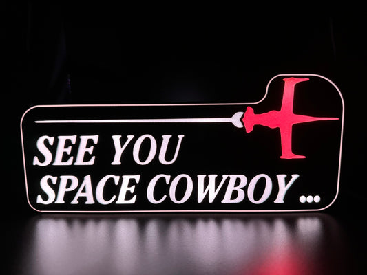 Cowboy Bebop LED Sign | Wall Decor | See You Space Cowboy | Anime | Spike | Fay | Home Decor | Manga | Space Cowboy