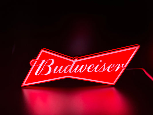 Budweiser Beer LED Sign | Wall Decor | Beer Sign | Bar | Gift for Him | Mancave | Bud Light | Anheuser