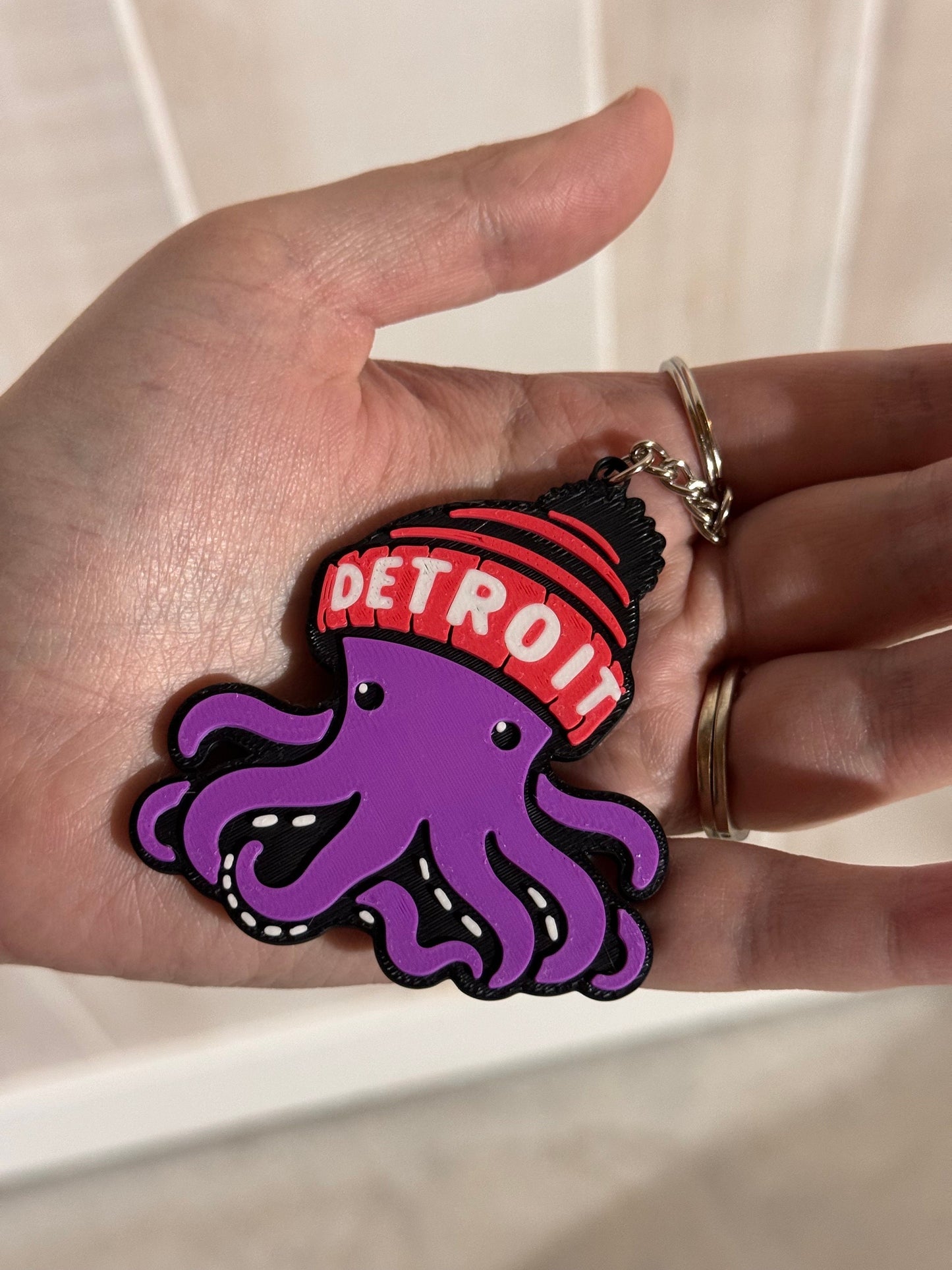 Detroit Red Wings Keychain | Custom | Hockey Sign | Hockeytown | Octopus | Gift for Him | nhl | Winged Wheel | Travel