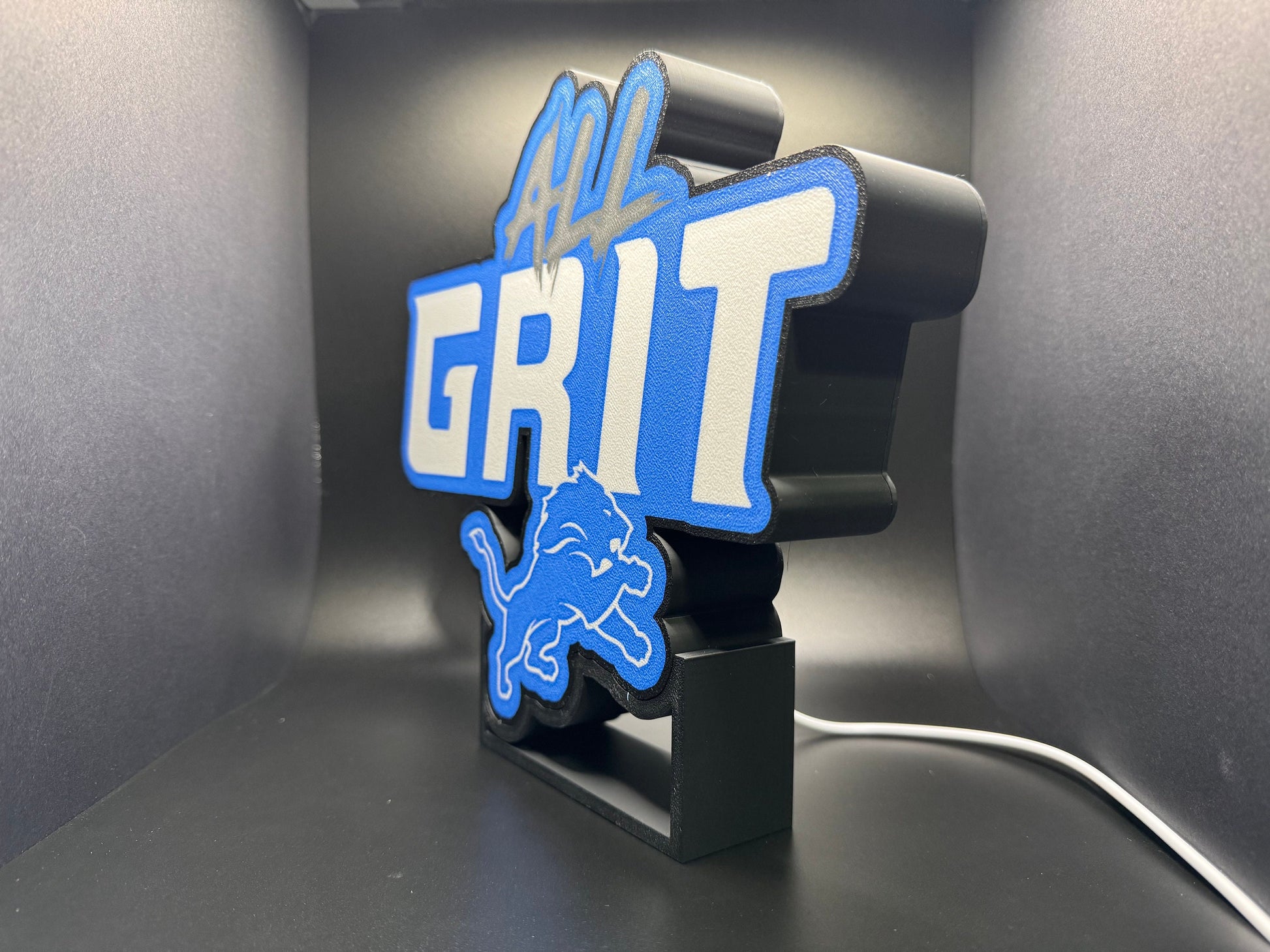 Detroit Lions All Grit LED Sign | Wall Decor | Football Sign | NFL | Gift for Him | Mancave