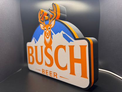 Busch Beer LED Sign | Wall Decor | Beer Sign | Bar | Gift for Him | Mancave | Budweiser | Anheuser